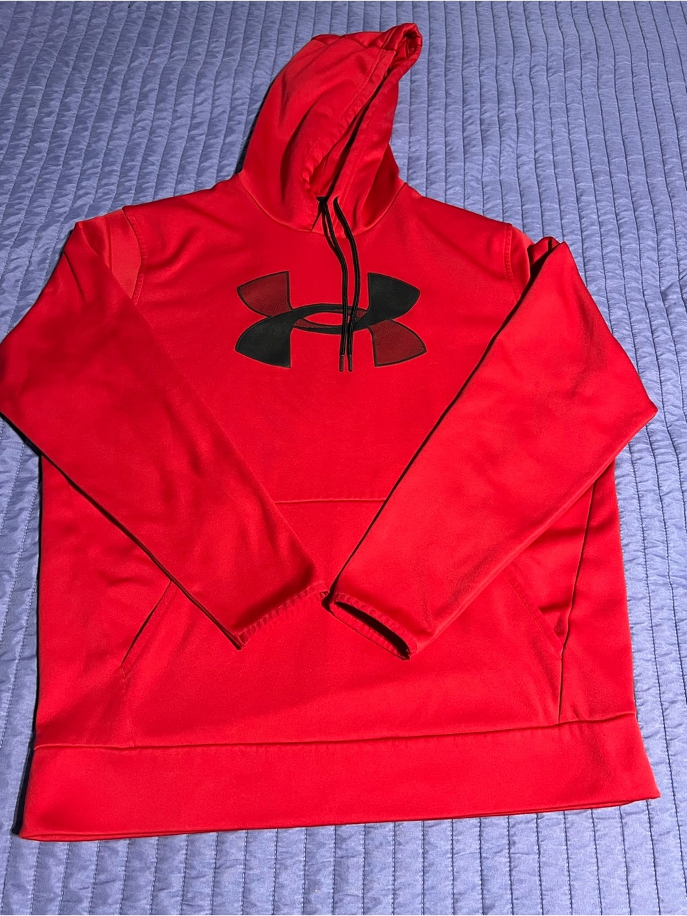 Under Armour Men's Red Hooded Zip-Up Logo Sweatshirt Size L